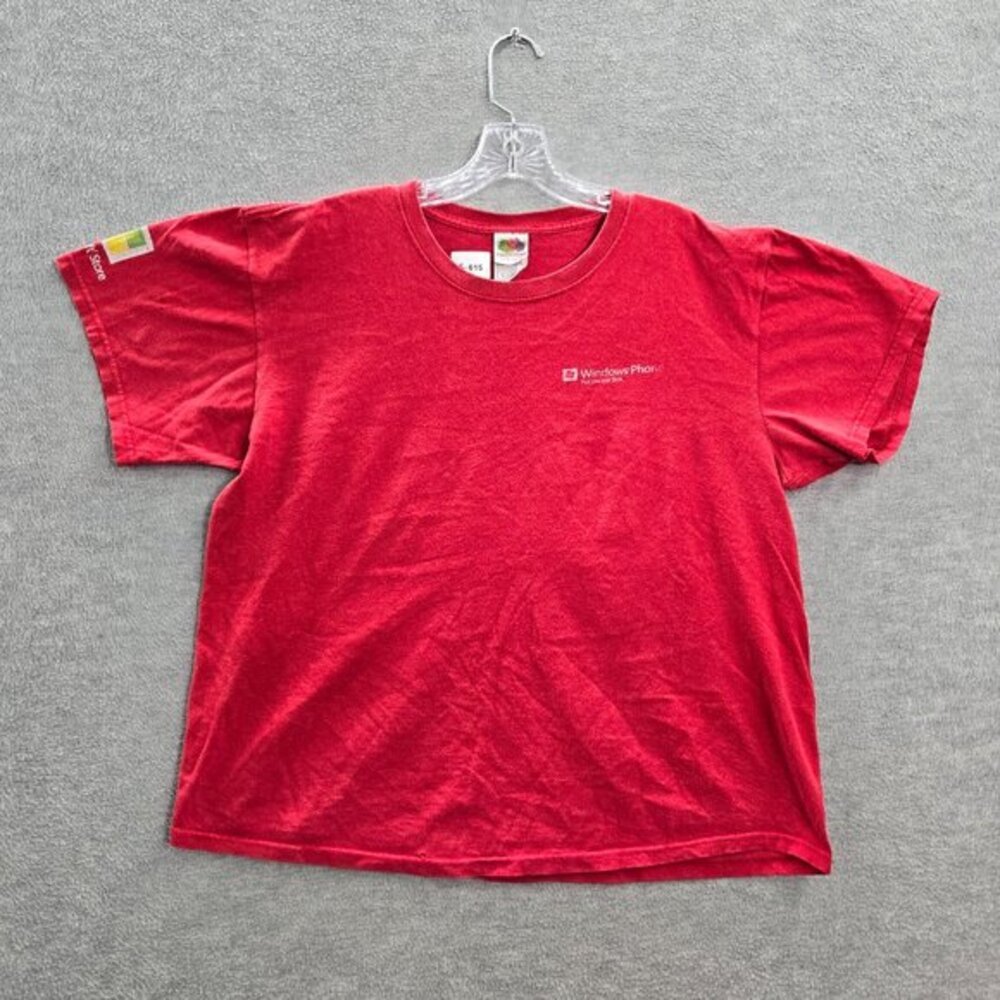 VINTAGE Microsoft Women Top Large Red Window Phone Short Sleeve‎ Crew Neck Tee